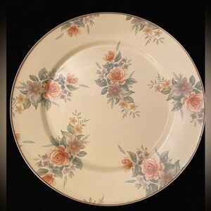 Camp MacKenzie-Childs 1995 Floral Rose Enamel large Serving Platter 12”